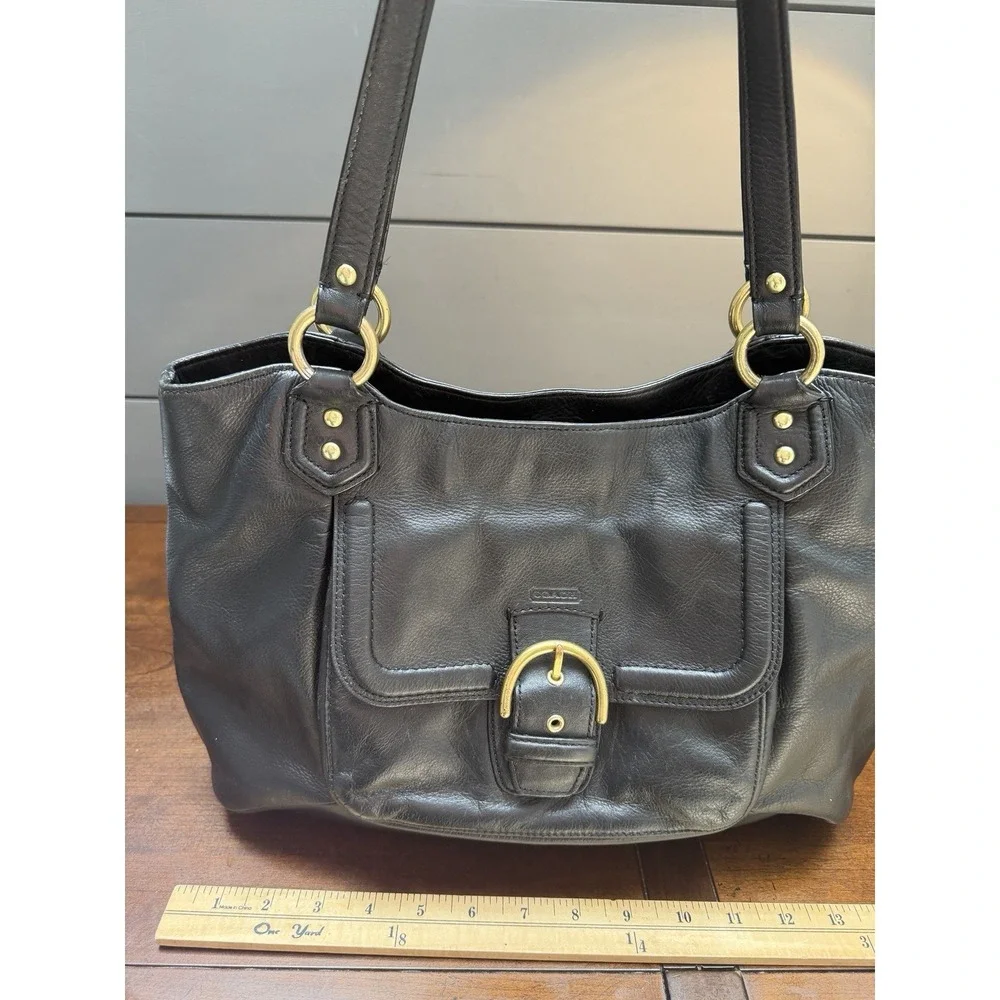 Coach F24961 Campbell Carryall Black Bag POCKETS! Travel Festival Luxury Hobo - Picture 2 of 13